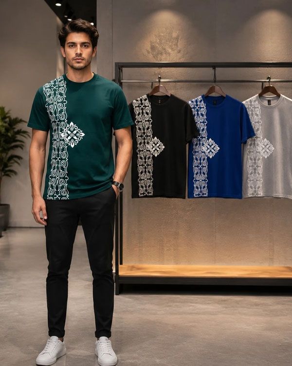 تیشرت مردانه طرح سنتی مدل Kivan