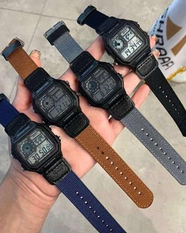 ساعت مردانه Casio World time بند برزنتی