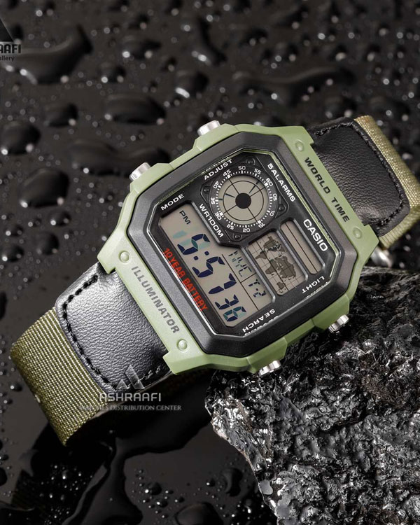 ساعت مردانه Casio World time بند برزنتی