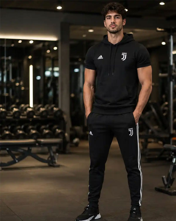 ست تیشرت کلاهدار و شلوار مردانه مدل Juventus
