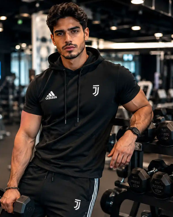 ست تیشرت کلاهدار و شلوار مردانه مدل Juventus