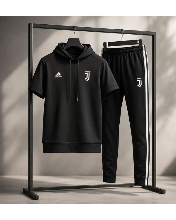 ست تیشرت کلاهدار و شلوار مردانه مدل Juventus