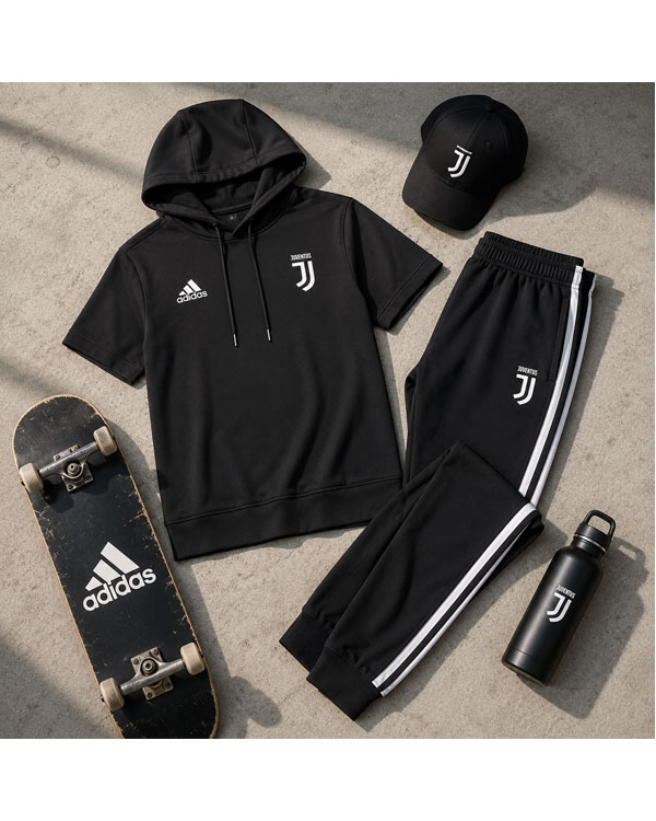 ست تیشرت کلاهدار و شلوار مردانه مدل Juventus