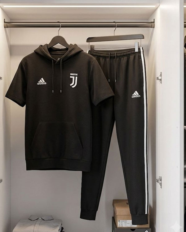 ست تیشرت کلاهدار و شلوار مردانه مدل Juventus